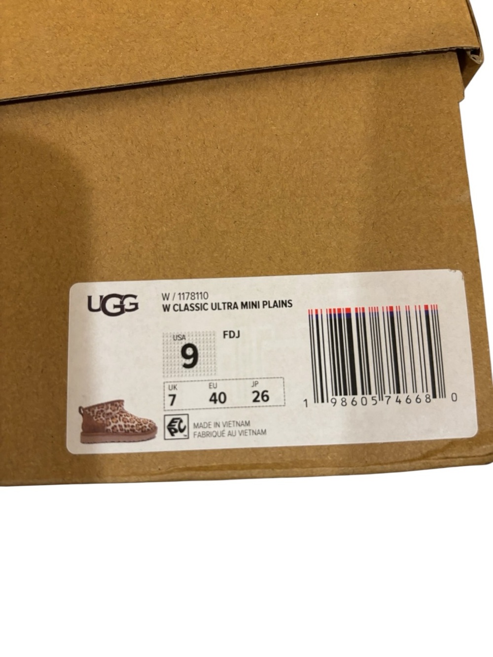 UGG—Classic Ultra Mini Plains -Felicity Leopard Jasmine-NWT - Picture 5 of 5